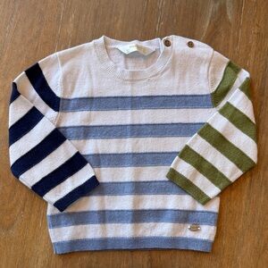 Striped Sweater with Button Detail